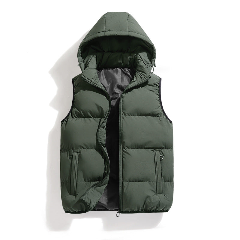 Herren Daunenweste Steppjacke mit Kapuze und Taschen - BerlinGlamour