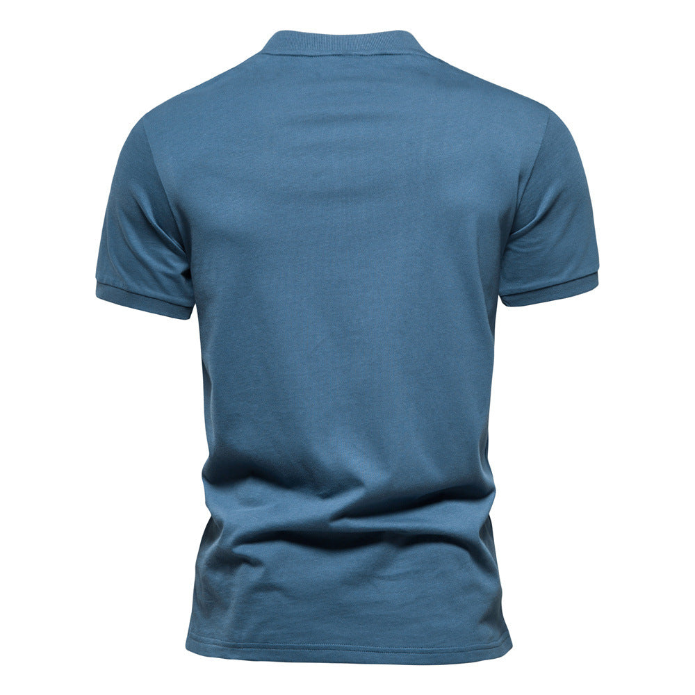 Herren Henley T-Shirt Kurzarm Modern Baumwolle