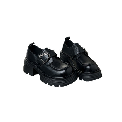Damen Loafers Chunky Schnallenverschluss Größe 36-42