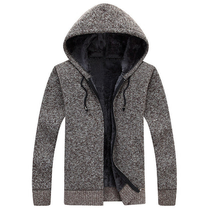 Herren Fleecejacke Bequem Warm mit Kapuze