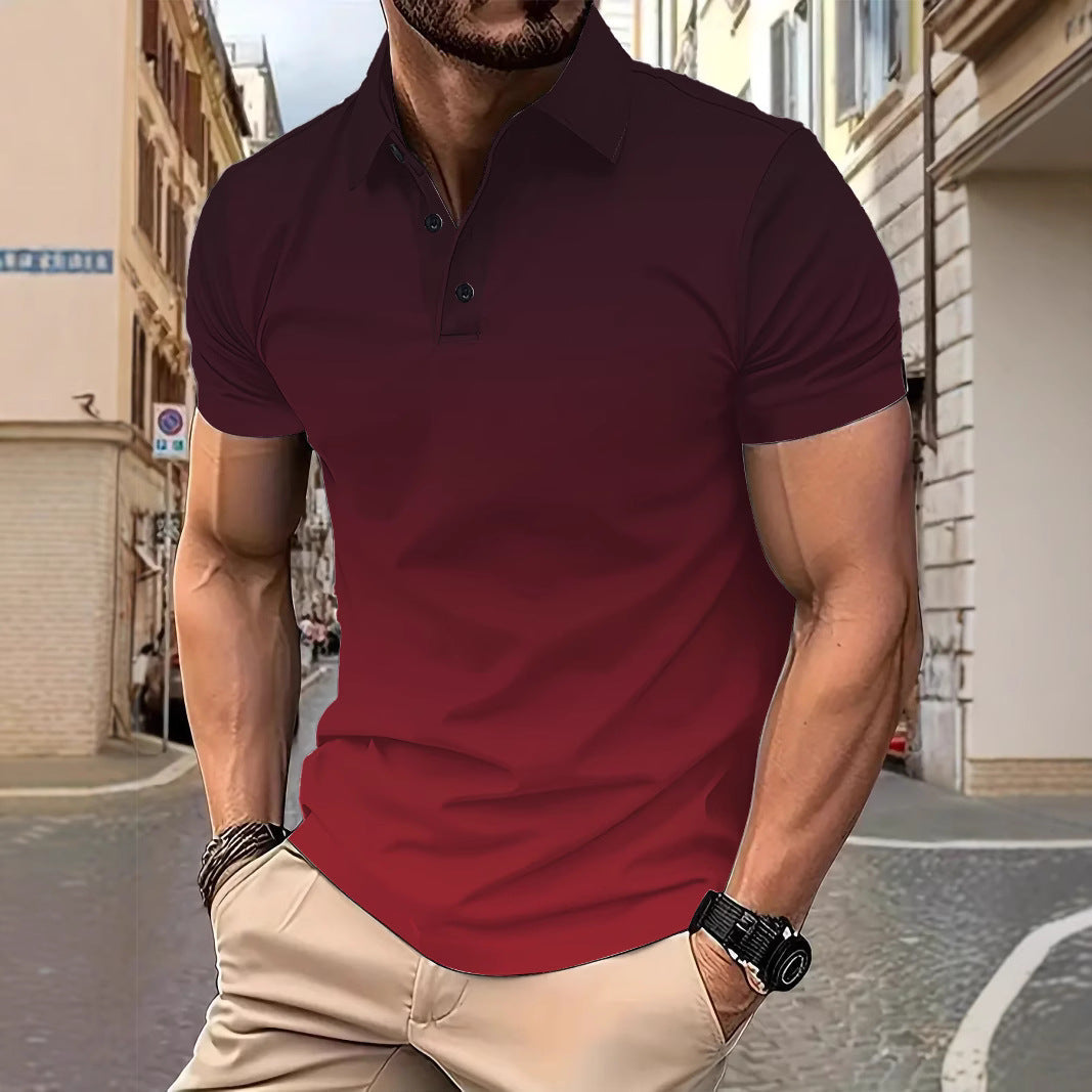 Herren Poloshirt Modern Komfort Schnitt Farbverlauf