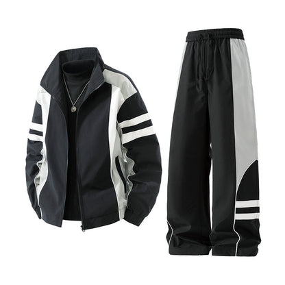 Herren Trainingsanzug Sportlich Atmungsaktiv mit Taschen