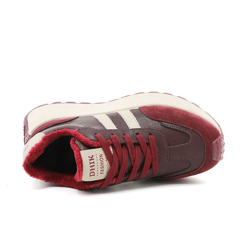 Damen Sneaker Warm High-Top Fleece-Innenfutter Komfortschuhe