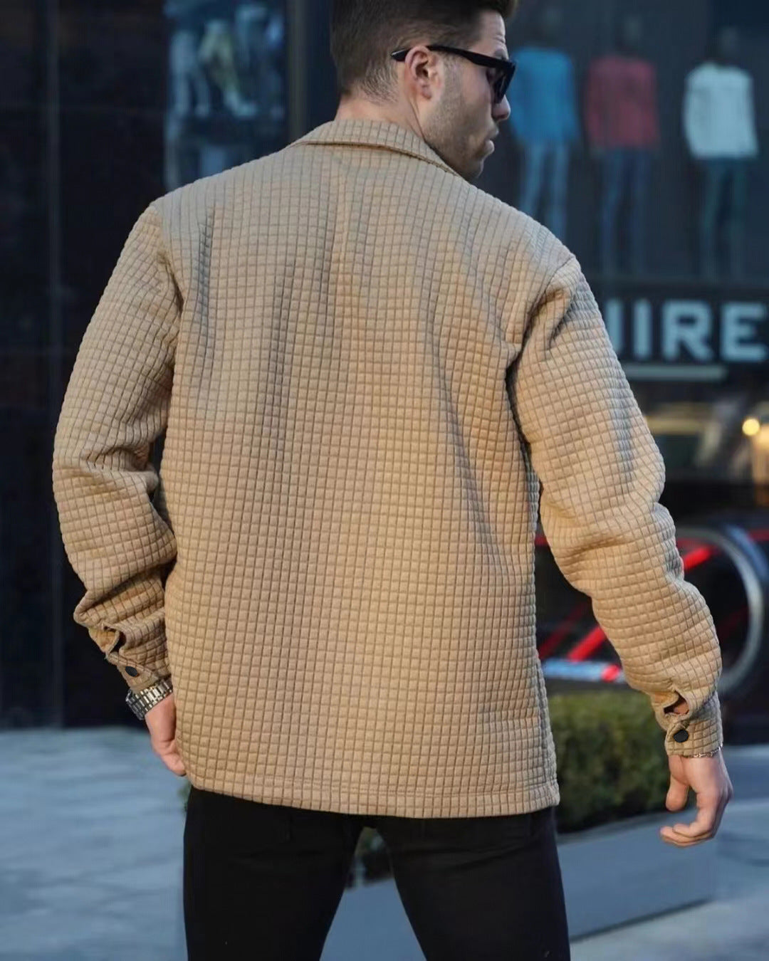 Herren Overshirt Jacke Strukturiert Modern