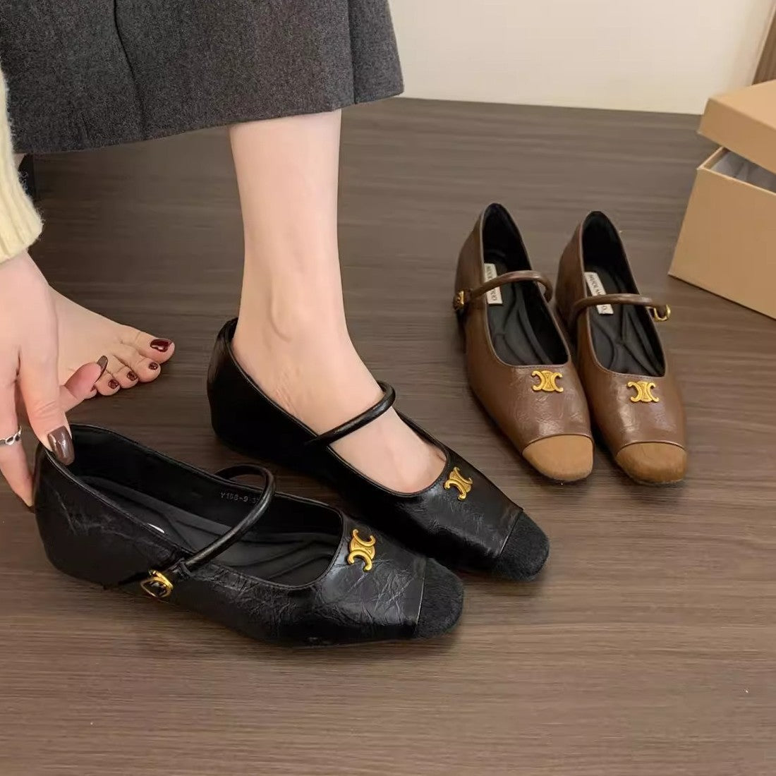 Damen Ballerinas Elegant Schnalle Schuhe Damen Modisch - BerlinGlamour