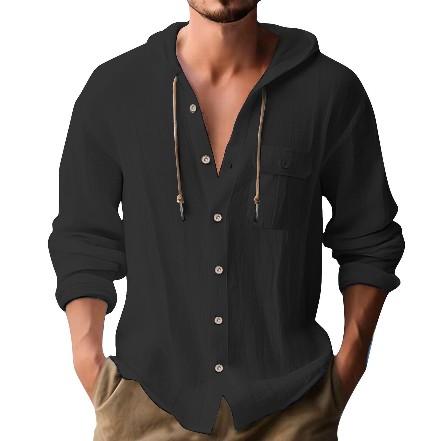 Herren Hoodie Sweatshirt Mit Brusttasche Bequem Modern