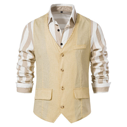 Herren Weste Slim Fit Streifenmuster Elegant Berlin