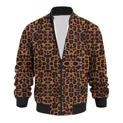 Herren Bomberjacke Leopardenmuster Modern Stylish