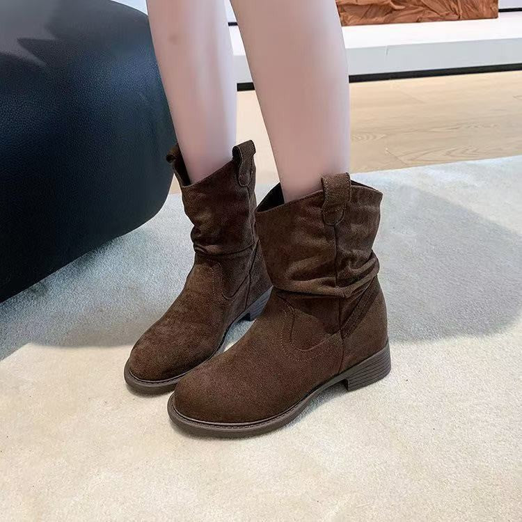 Damen Stiefeletten Bequem Blockabsatz Lässig