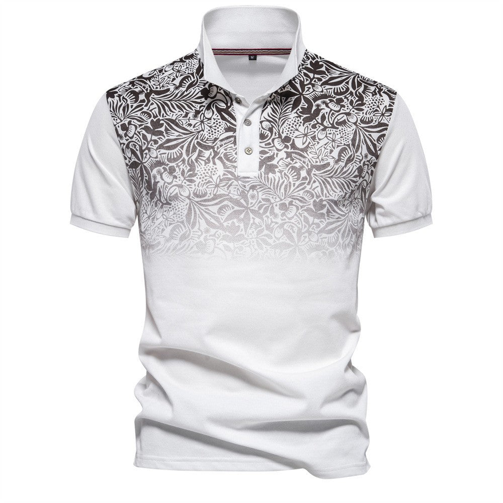 Herren Poloshirt Kurzarm Modern Floral Style