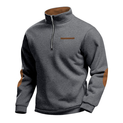 Herren Sweatshirt Stehkragen Reißverschluss Modisch Hochwertig