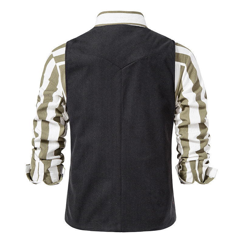 Herren Weste Modern Elegant Strukturiert Schwarze