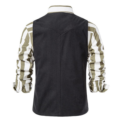 Herren Weste Modern Elegant Strukturiert Schwarze