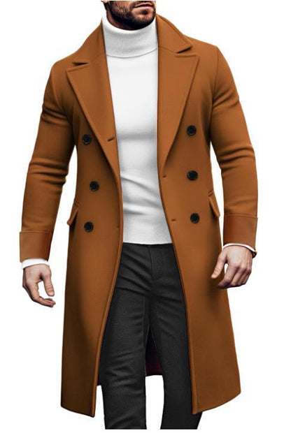 Herren Langmantel Elegant mit Taschen Schwarz Berlin Style