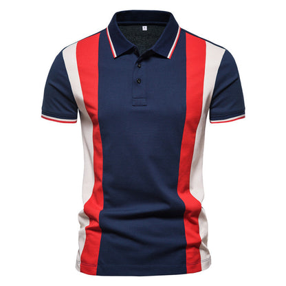 Herren Polohemd Farbblock-Design Baumwolle Modern