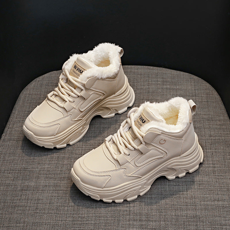Damen High-Top Sneaker Winterlich Weich Fleece Innenleben - BerlinGlamour