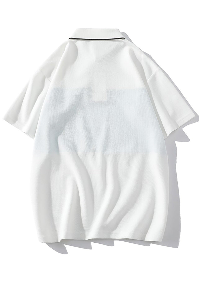Herren Poloshirt Modern mit Brusttasche und Schriftzug