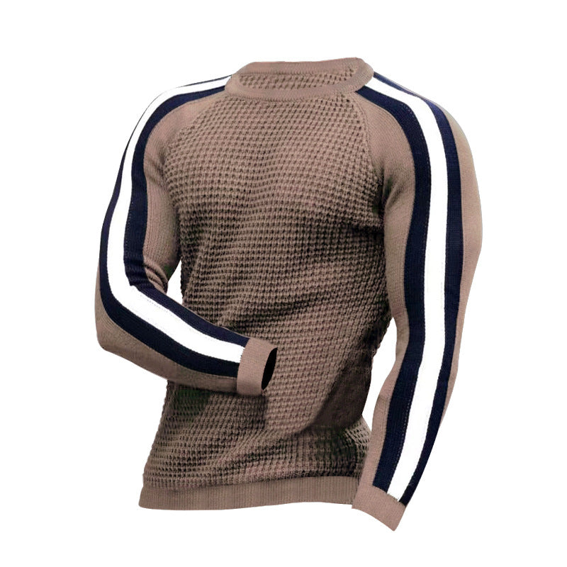 Herren Strickpullover Modern mit Kontraststreifen Trendig