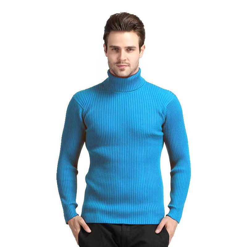 Herren Rollkragenpullover Rippstruktur Hochwertig Strick
