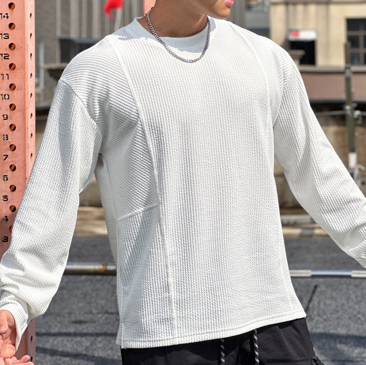 Herren Sweatshirt Lässig Strukturiert Mit Taschen