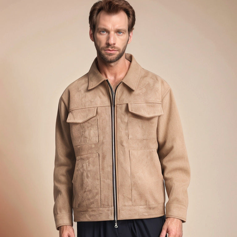 Herren Lederjacke Suede Modern Schnitt - BerlinGlamour