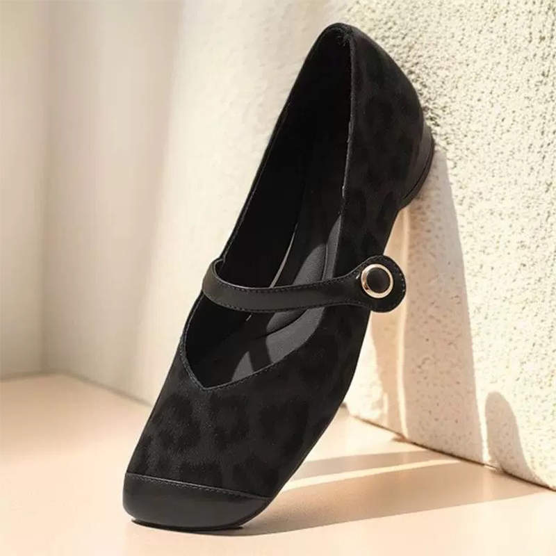 Damen Ballerinas Leopardenmuster Modern mit Riemchen