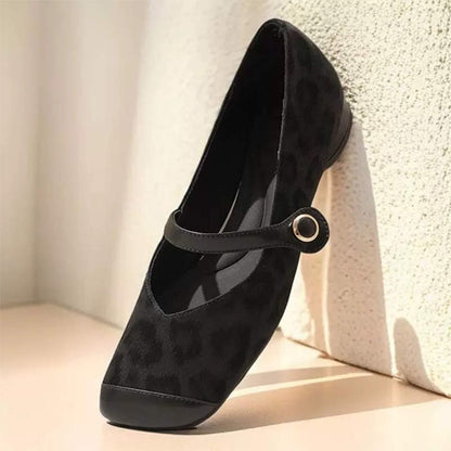 Damen Ballerinas Leopardenmuster Modern mit Riemchen
