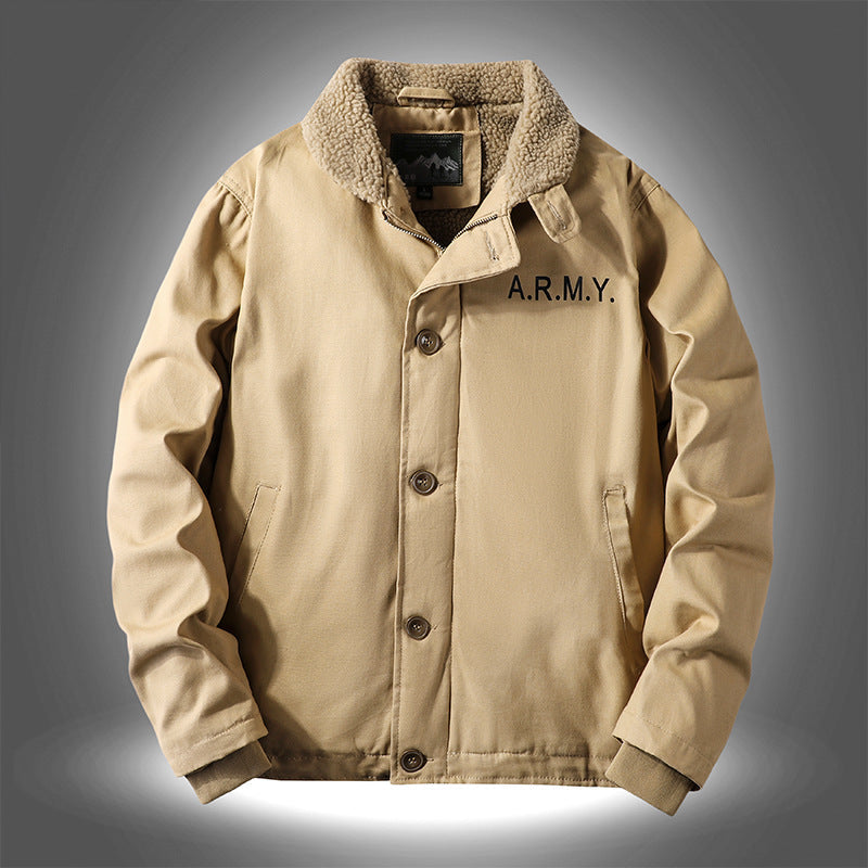 Herren Winterjacke Warm Innenfutter Stylischer Kragen