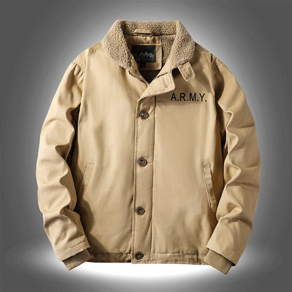 Herren Winterjacke Warm Innenfutter Stylischer Kragen