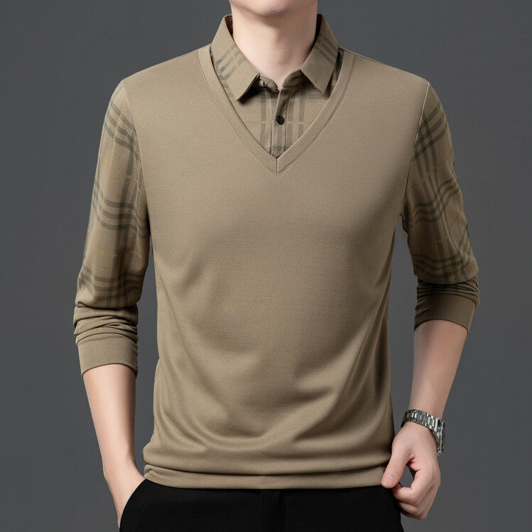 Herren Pullover Eleganter V-Ausschnitt Strukturierte Ärmel - BerlinGlamour