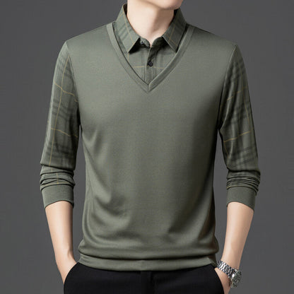 Herren Pullover Eleganter V-Ausschnitt Strukturierte Ärmel