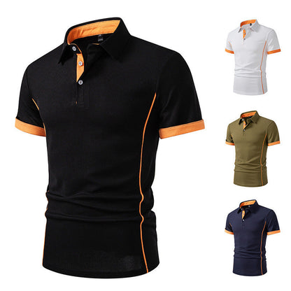 Herren Polo-Shirt atmungsaktiv Kontrast-Akzente Modern