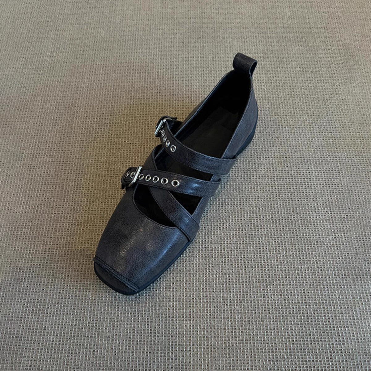 Damen Ballerinas Bequem Riemenverschluss Weich