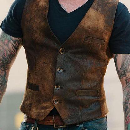 Herren Lederweste mit Riemen Modern Stil