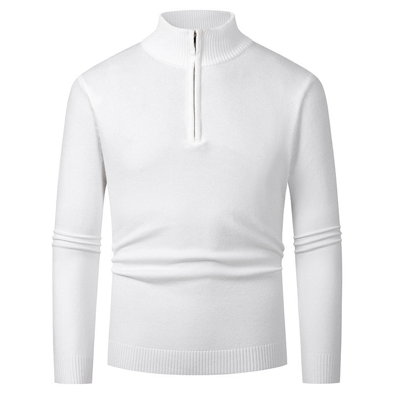 Herren Strickpullover Hochkragen Halbzipper Modern
