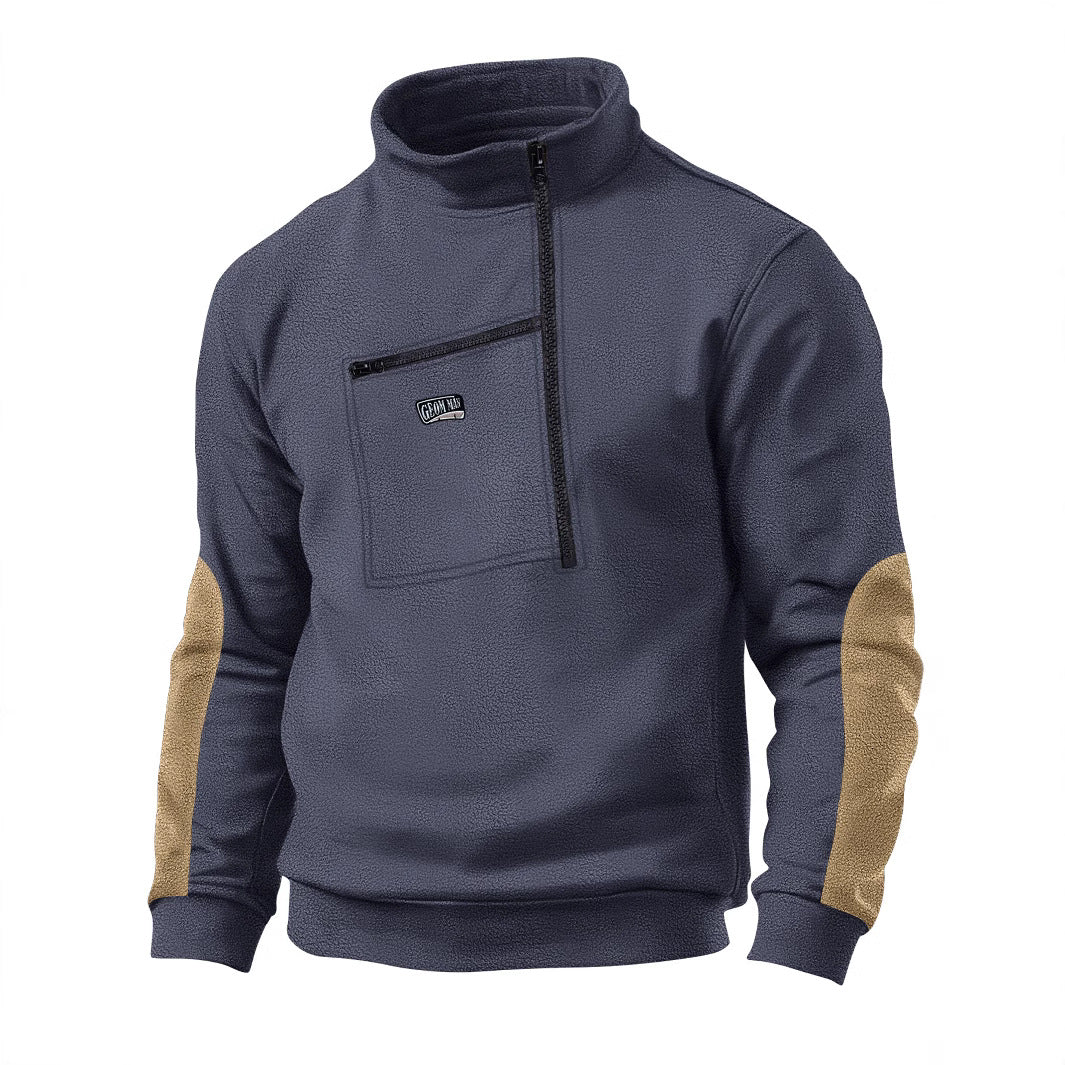 Herren Fleece-Pullover Kuschelig Warm Reißverschluss