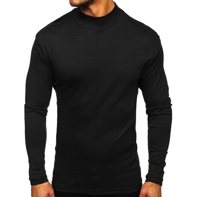 Herren Langarmshirt Rollkragen atmungsaktiv Baumwolle