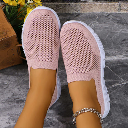 Damen Slip-On Schuhe Leicht Atmungsaktiv Netzstoff