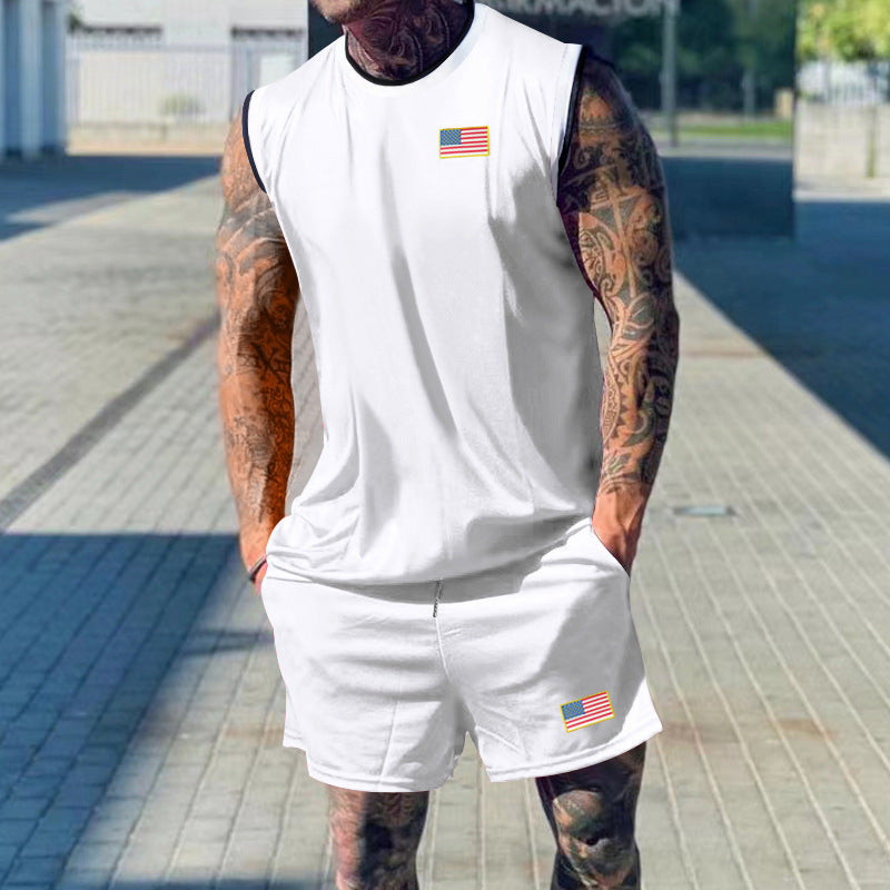 Herren Sportset Tanktop und Shorts Berlin Flaggenmotiv