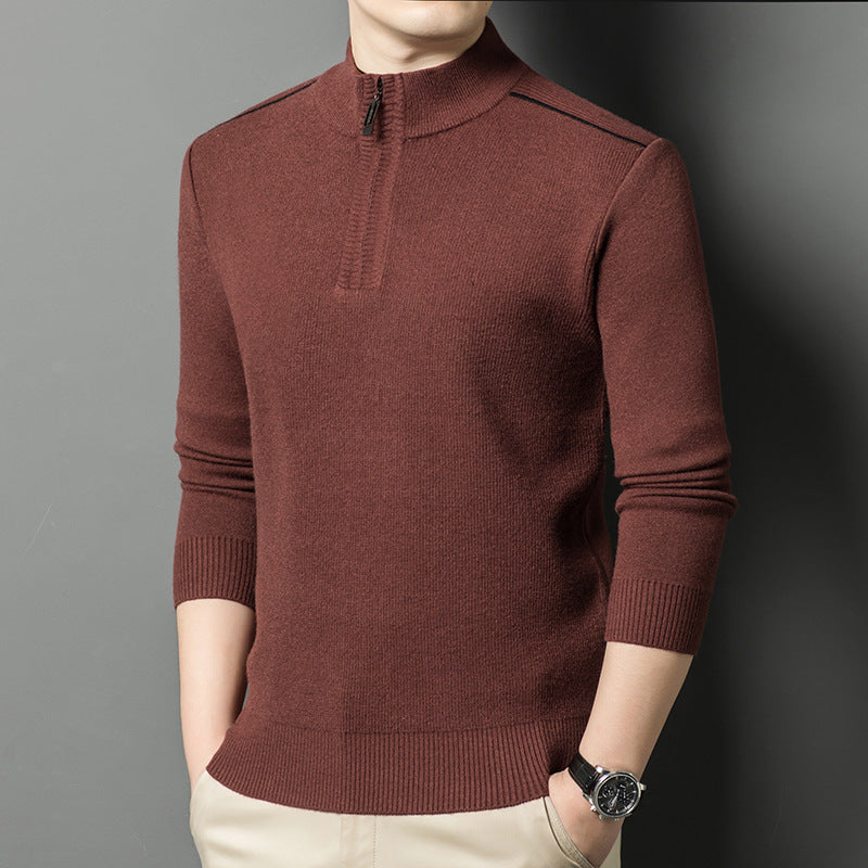 Herren Pullover Stehkragen Eleganter HalbReißverschluss Modern