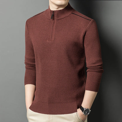 Herren Pullover Stehkragen Eleganter HalbReißverschluss Modern
