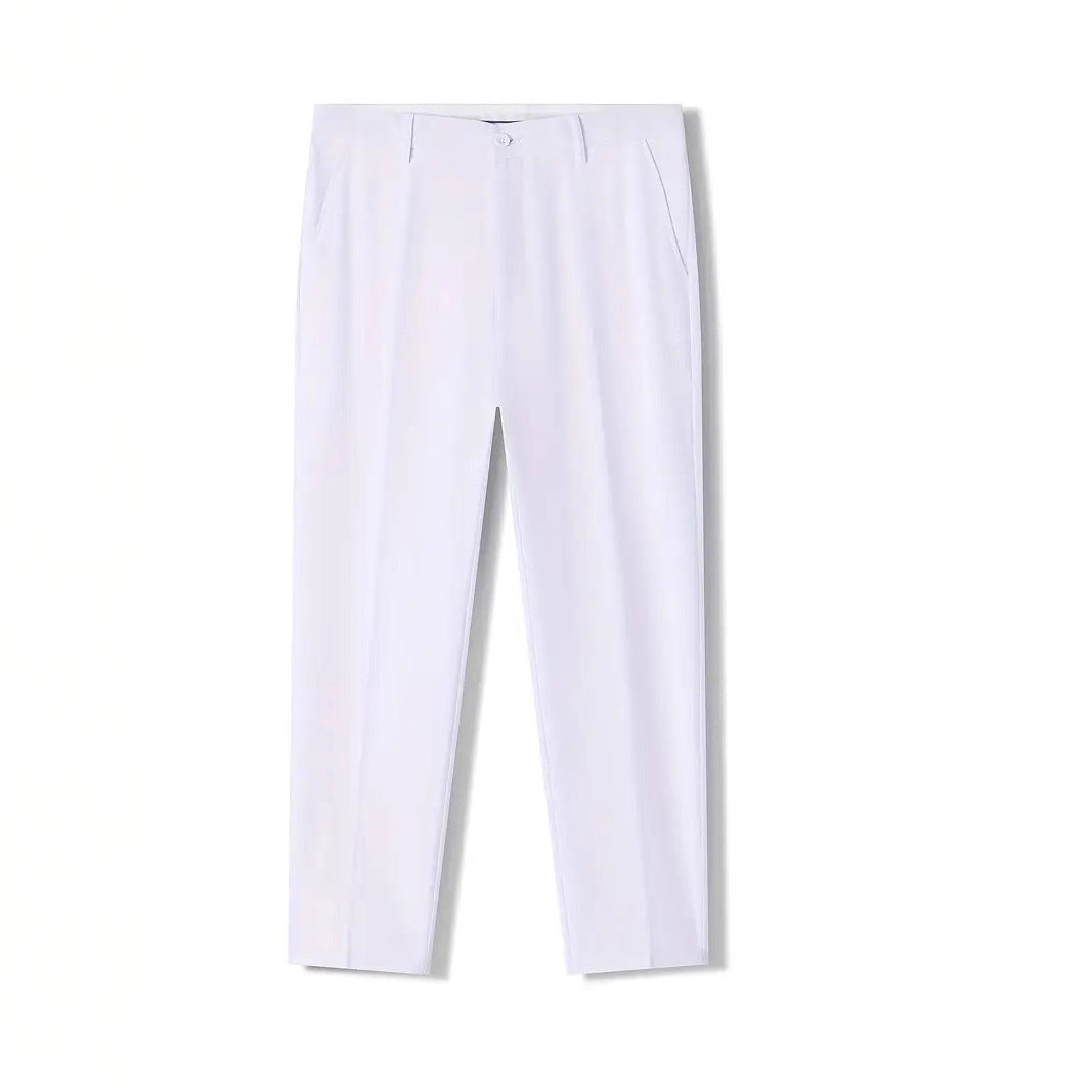 Herren Slimfit Hose Baumwolle Elegant Schwarz