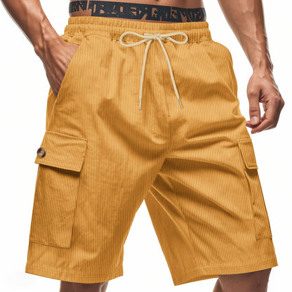 Herren Cargo Shorts Bequem Mit Kordelzug und Taschen