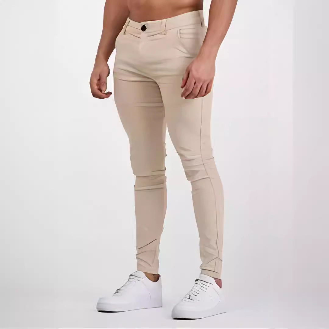 Herren Stretchhose Slim Fit mit Taschen und Elastik