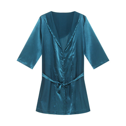 Weicher Herren Bademantel atmungsaktiv Satin Luxus