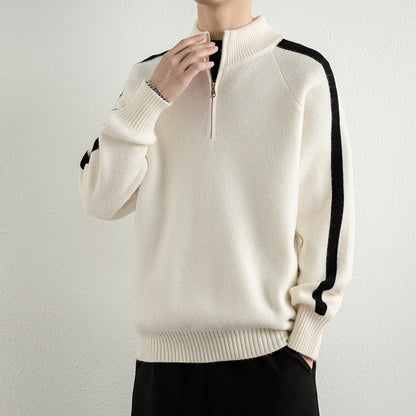 Herren Pullover Sportlich Modern mit Halbzipper
