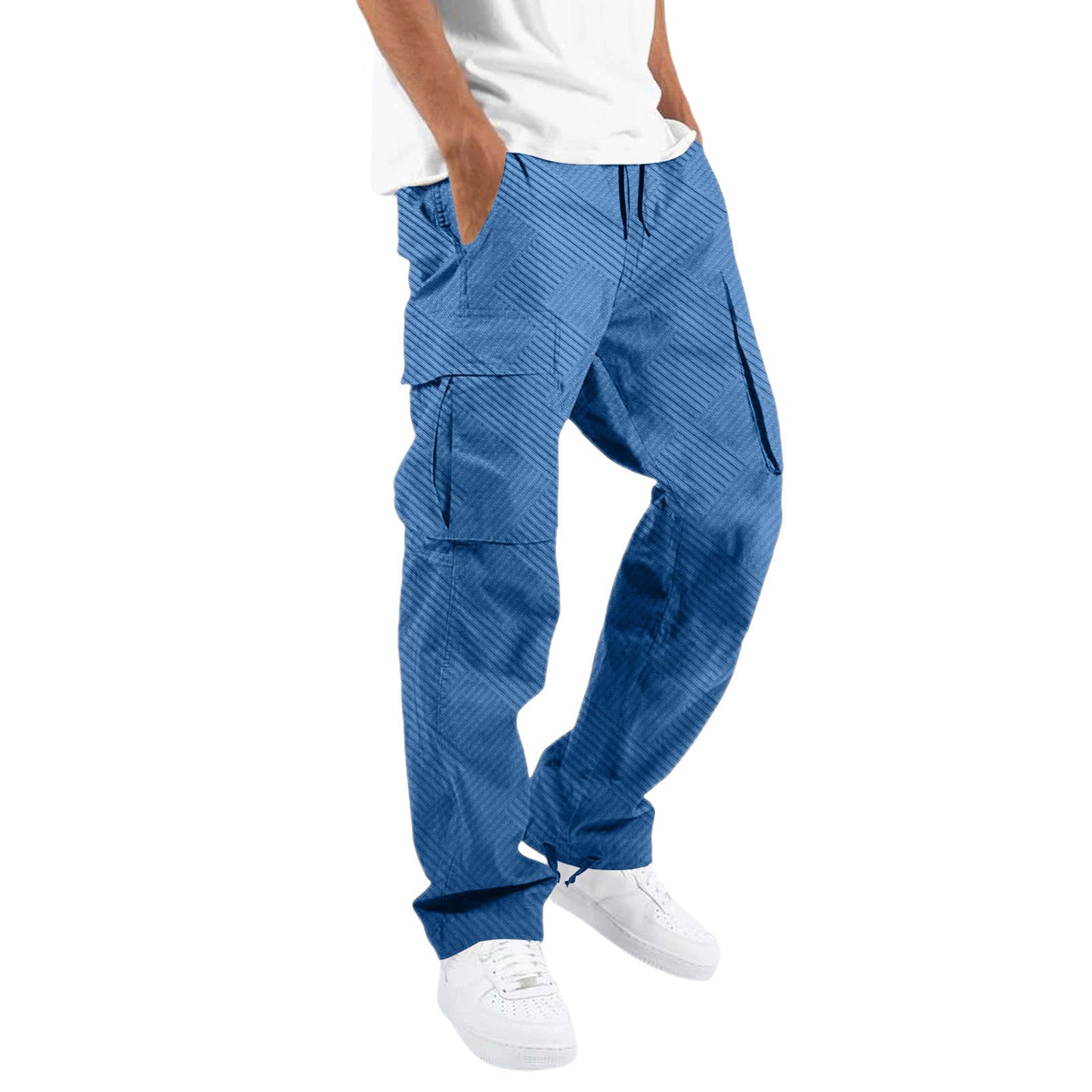 Herren Cargo-Hose Bequem Freizeit Schnitt Mit Seitentaschen