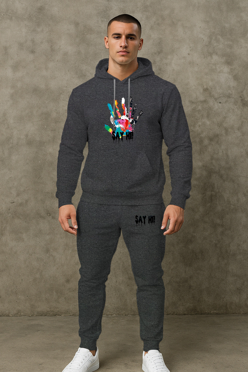 Herren Kapuzenpullover Sportlich mit Grafikdruck Modern