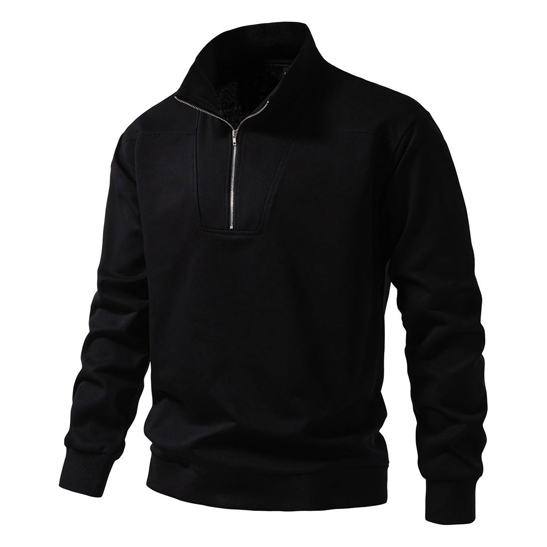 Herren Pullover Stehkragen Modern Bequem Halbzipp