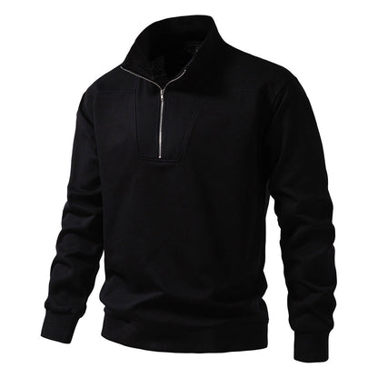 Herren Pullover Stehkragen Modern Bequem Halbzipp